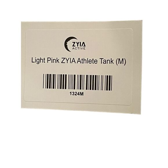 New Zyia Active Womens Cream and Pink Spell-Out Graphic Athlete Tank Top Medium - Picture 5 of 10